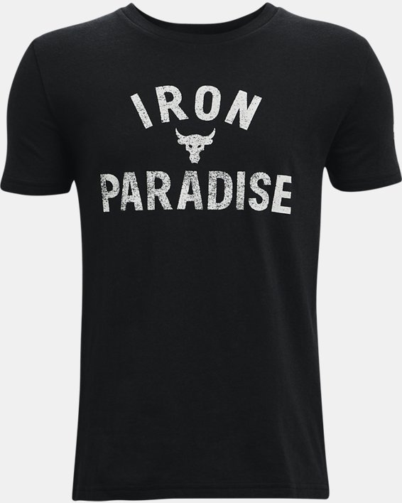 Boys' Project Rock Iron Paradise Short Sleeve, Black, pdpMainDesktop image number 0